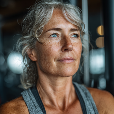 Здорові літні люди займаються спортом